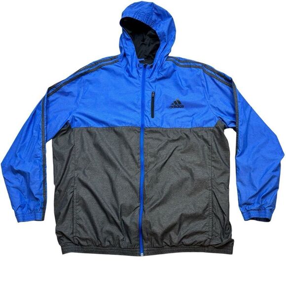 Mens Adidas’s Two Tone Woven Hooded Triple Stripe Jacket Size 2XL - Picture 4 of 9